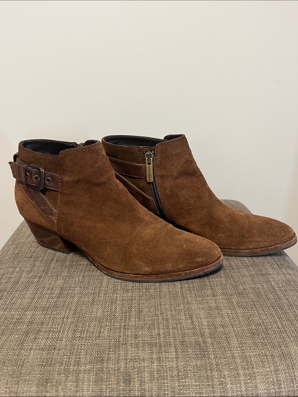 Aquatalia Brown Suede Ankle Boots 8.5